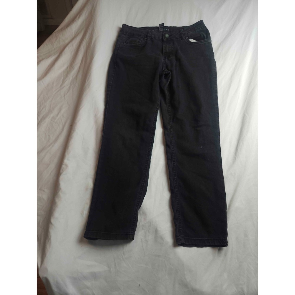 Steve's Jeans Womens Size‎ 12 Black Denim Tapered Stretch Casual Pockets Cropped